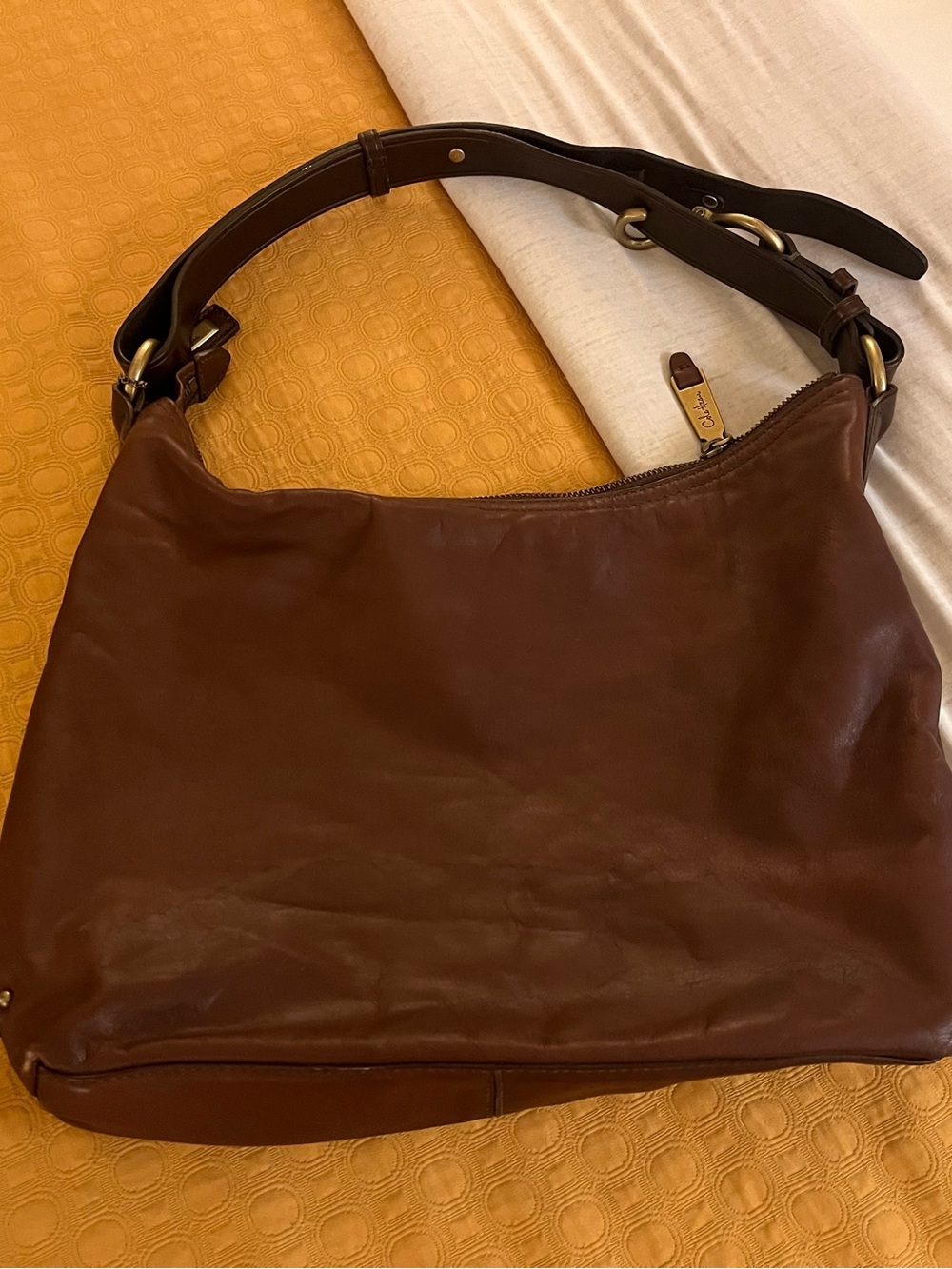Women’s Cole Haan Brown Leather Purse Shoulder Handbag Carry - Weathered - 967